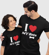 I Love My Papa And Beta Unisex Half Sleeve T-Shirts (Pack of 2)